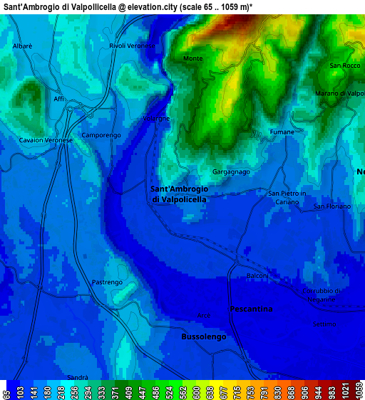 Zoom OUT 2x Sant'Ambrogio di Valpollicella, Italy elevation map