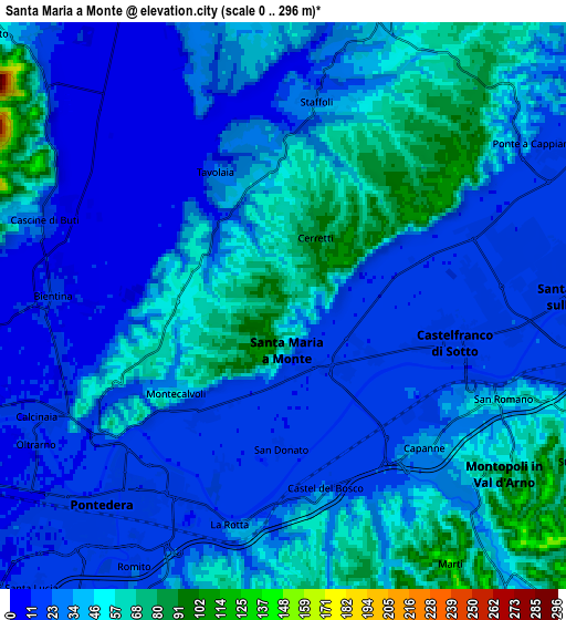 Zoom OUT 2x Santa Maria a Monte, Italy elevation map