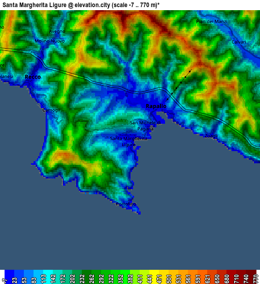 Zoom OUT 2x Santa Margherita Ligure, Italy elevation map