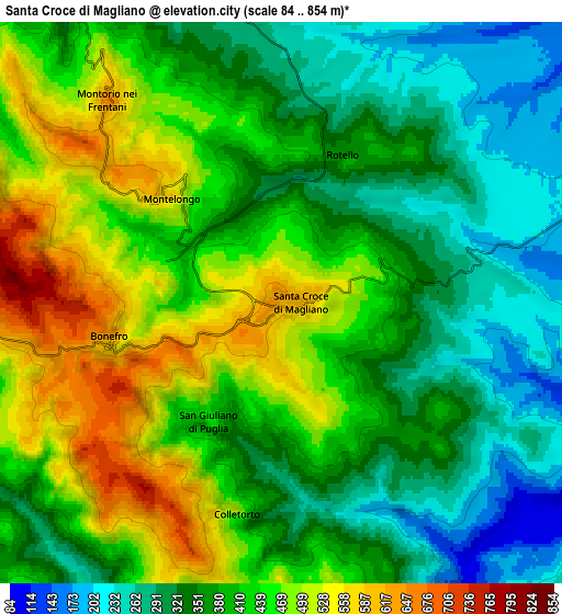 Zoom OUT 2x Santa Croce di Magliano, Italy elevation map