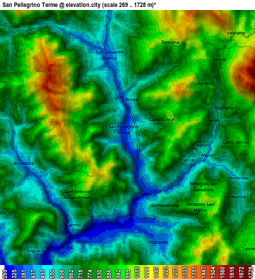 Zoom OUT 2x San Pellegrino Terme, Italy elevation map