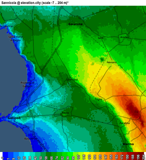 Zoom OUT 2x Sannicola, Italy elevation map