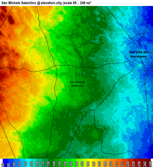 Zoom OUT 2x San Michele Salentino, Italy elevation map