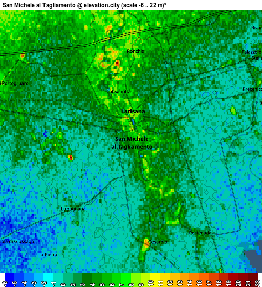 Zoom OUT 2x San Michele al Tagliamento, Italy elevation map