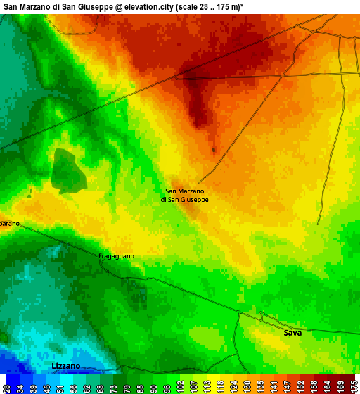 Zoom OUT 2x San Marzano di San Giuseppe, Italy elevation map