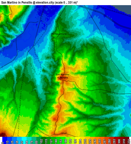 Zoom OUT 2x San Martino in Pensilis, Italy elevation map