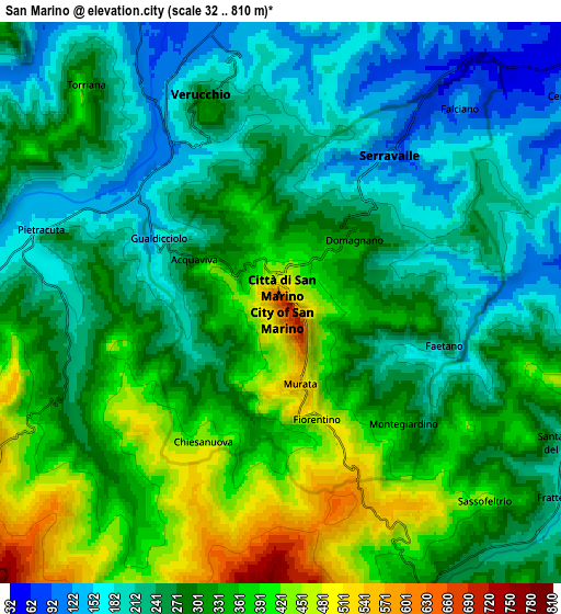 Zoom OUT 2x San Marino, San Marino elevation map