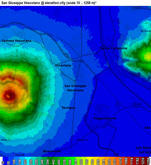 Zoom OUT 2x San Giuseppe Vesuviano, Italy elevation map