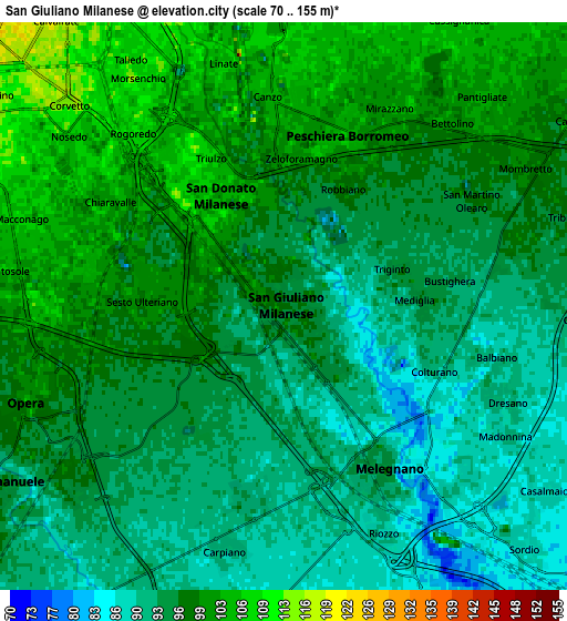 Zoom OUT 2x San Giuliano Milanese, Italy elevation map