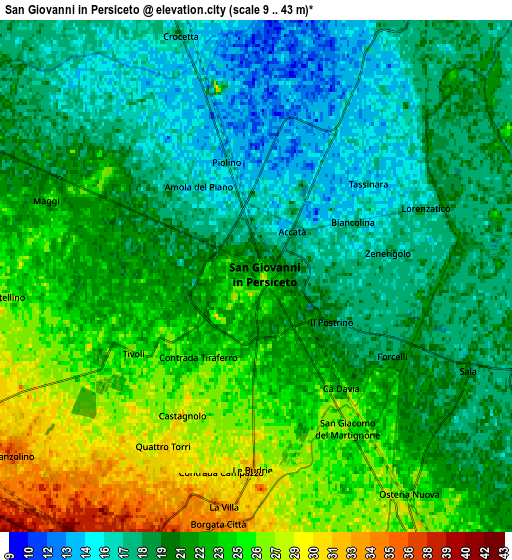 Zoom OUT 2x San Giovanni in Persiceto, Italy elevation map