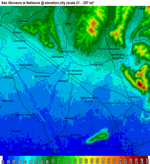 Zoom OUT 2x San Giovanni al Natisone, Italy elevation map