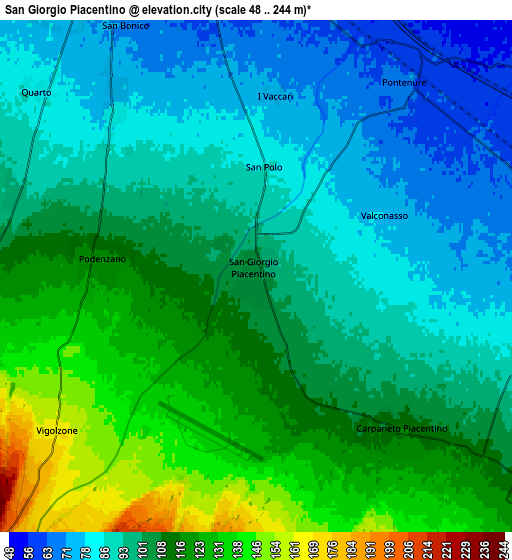 Zoom OUT 2x San Giorgio Piacentino, Italy elevation map