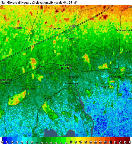 Zoom OUT 2x San Giorgio di Nogaro, Italy elevation map