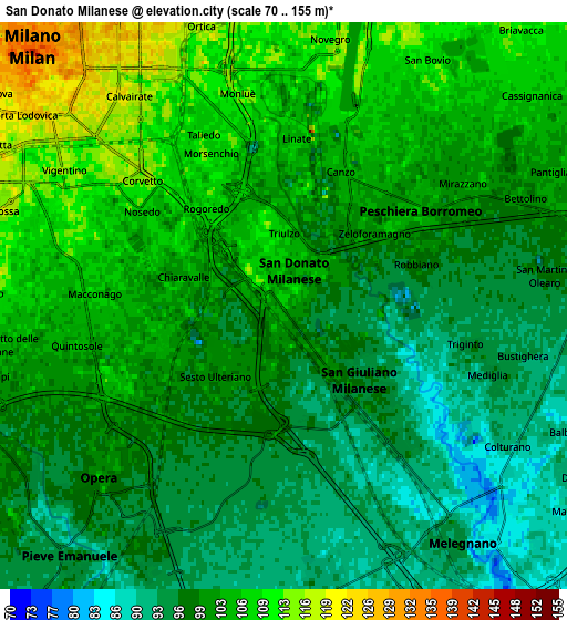 Zoom OUT 2x San Donato Milanese, Italy elevation map