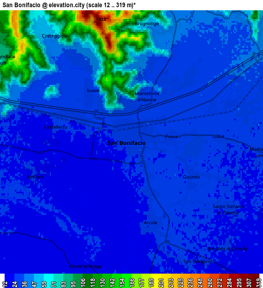 Zoom OUT 2x San Bonifacio, Italy elevation map