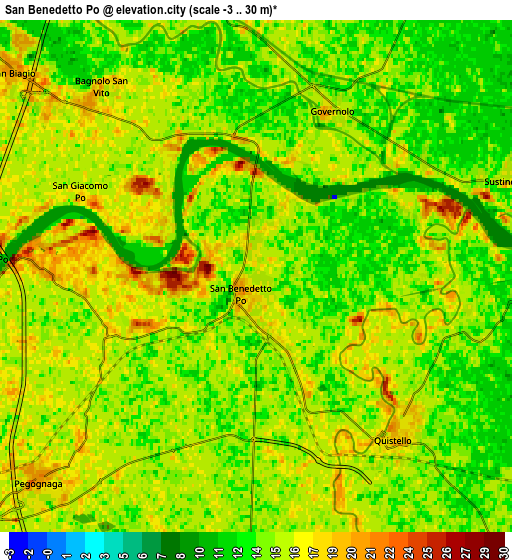 Zoom OUT 2x San Benedetto Po, Italy elevation map