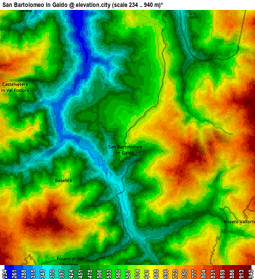 Zoom OUT 2x San Bartolomeo in Galdo, Italy elevation map