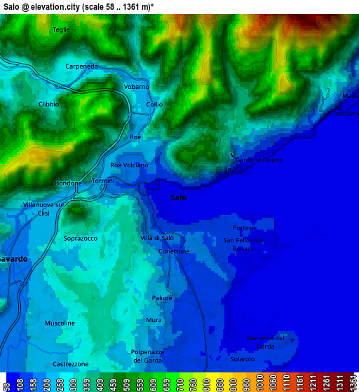 Zoom OUT 2x Salò, Italy elevation map