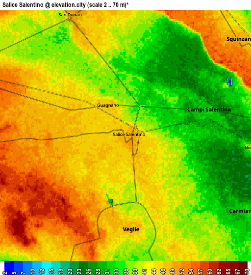 Zoom OUT 2x Salice Salentino, Italy elevation map