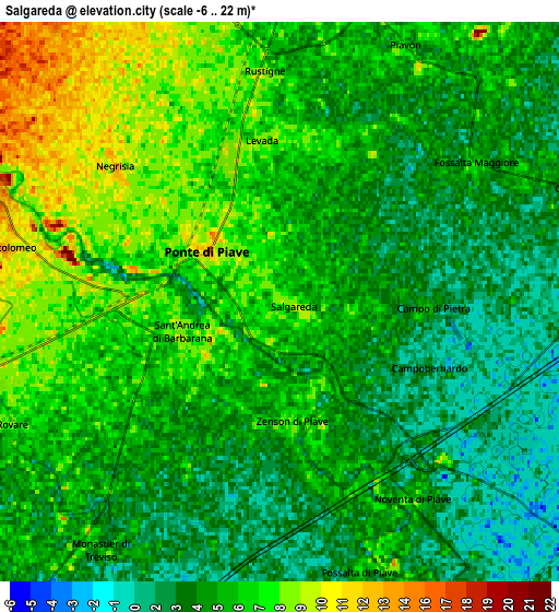 Zoom OUT 2x Salgareda, Italy elevation map