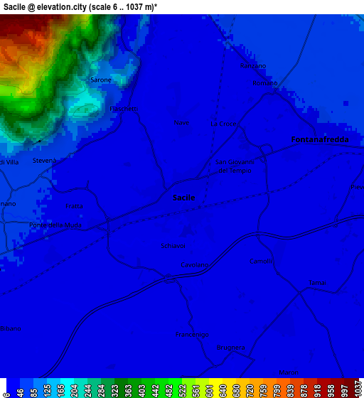 Zoom OUT 2x Sacile, Italy elevation map