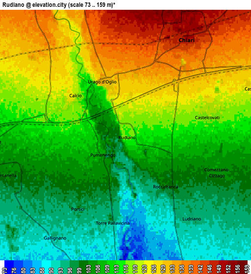 Zoom OUT 2x Rudiano, Italy elevation map