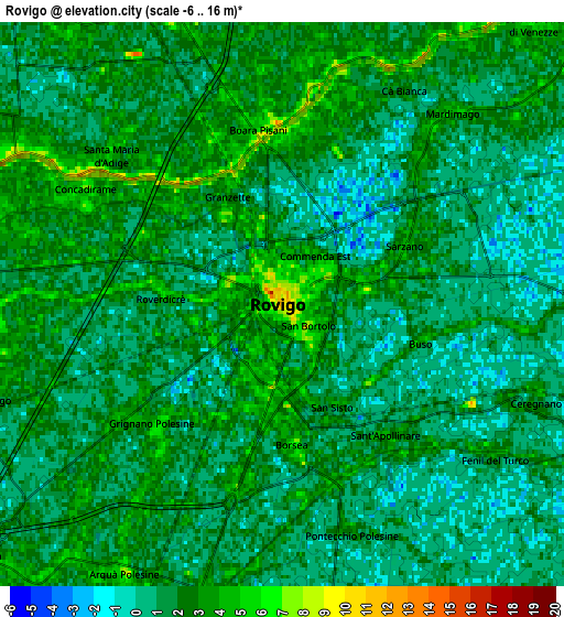 Zoom OUT 2x Rovigo, Italy elevation map