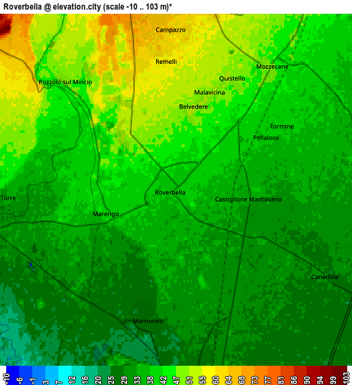 Zoom OUT 2x Roverbella, Italy elevation map