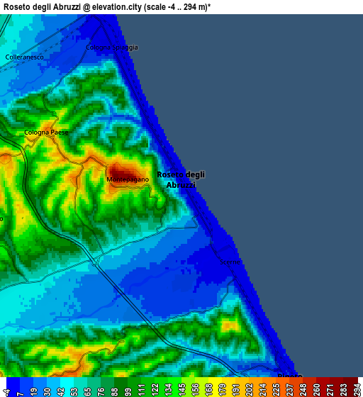 Zoom OUT 2x Roseto degli Abruzzi, Italy elevation map