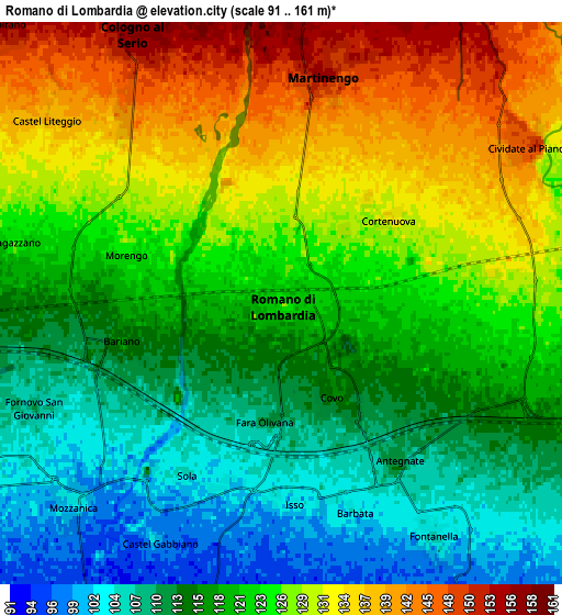 Zoom OUT 2x Romano di Lombardia, Italy elevation map