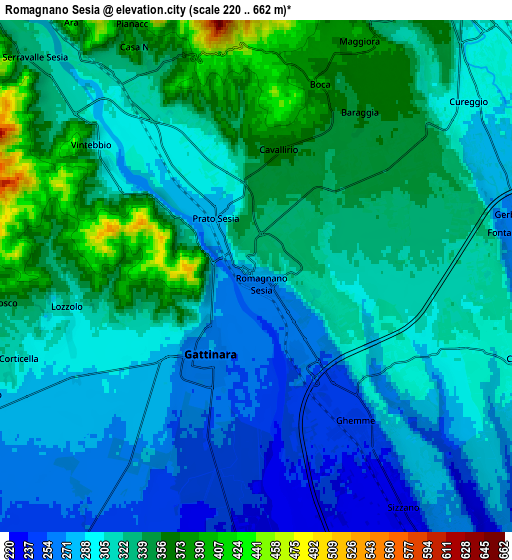 Zoom OUT 2x Romagnano Sesia, Italy elevation map