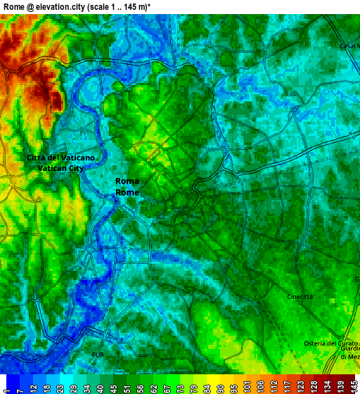 Zoom OUT 2x Rome, Italy elevation map