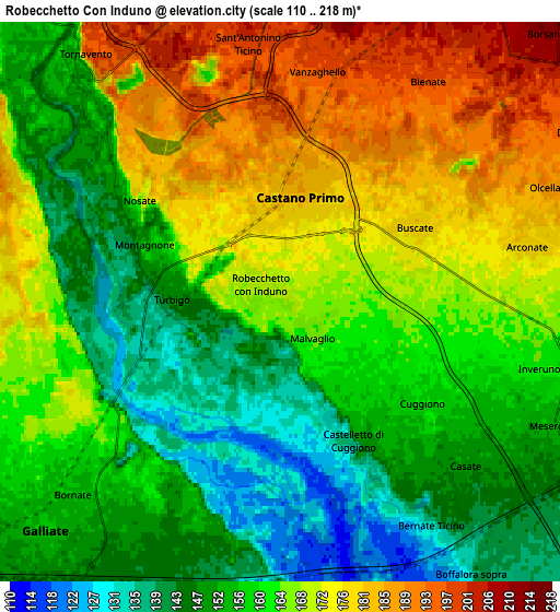 Zoom OUT 2x Robecchetto Con Induno, Italy elevation map