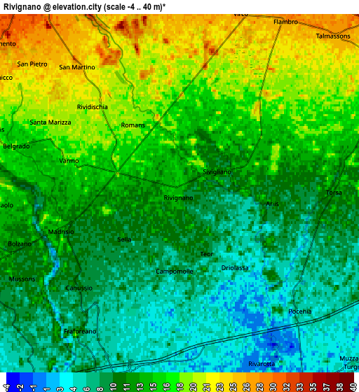 Zoom OUT 2x Rivignano, Italy elevation map