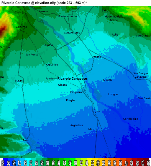 Zoom OUT 2x Rivarolo Canavese, Italy elevation map