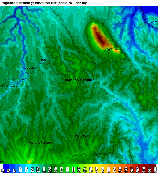 Zoom OUT 2x Rignano Flaminio, Italy elevation map