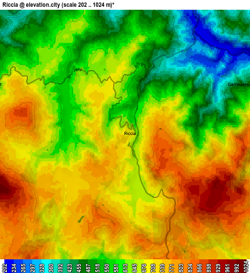 Zoom OUT 2x Riccia, Italy elevation map