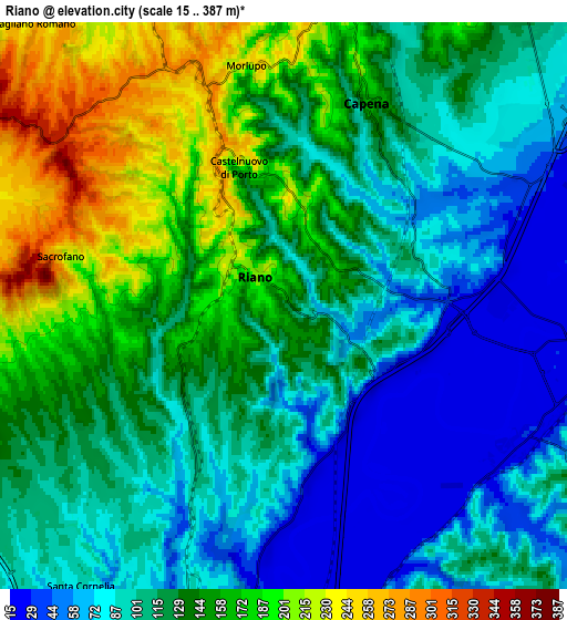 Zoom OUT 2x Riano, Italy elevation map