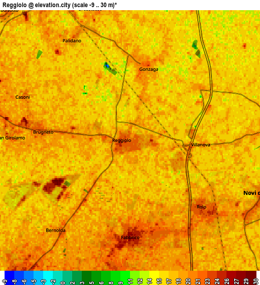 Zoom OUT 2x Reggiolo, Italy elevation map