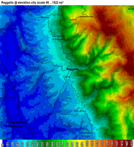 Zoom OUT 2x Reggello, Italy elevation map