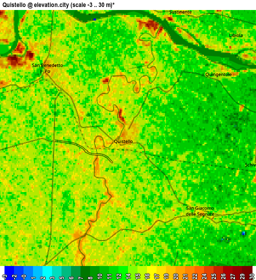 Zoom OUT 2x Quistello, Italy elevation map