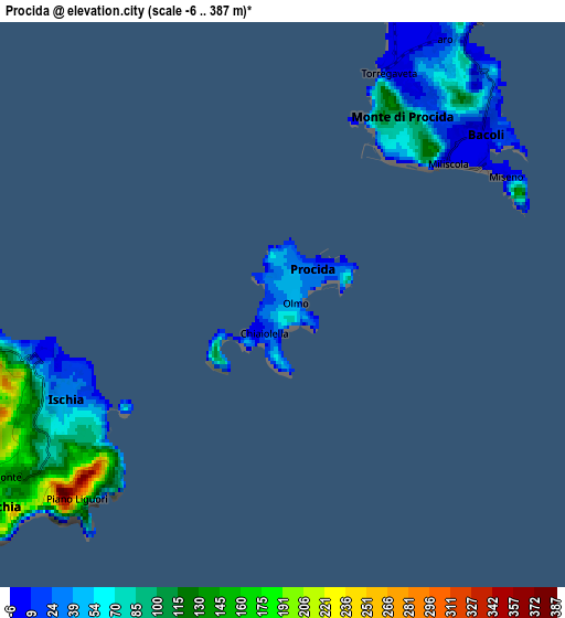 Zoom OUT 2x Procida, Italy elevation map