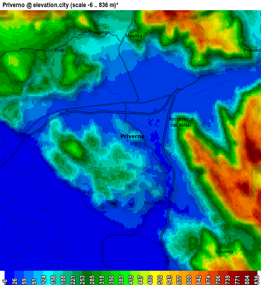 Zoom OUT 2x Priverno, Italy elevation map