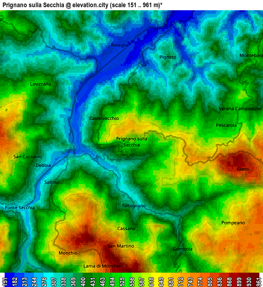 Zoom OUT 2x Prignano sulla Secchia, Italy elevation map