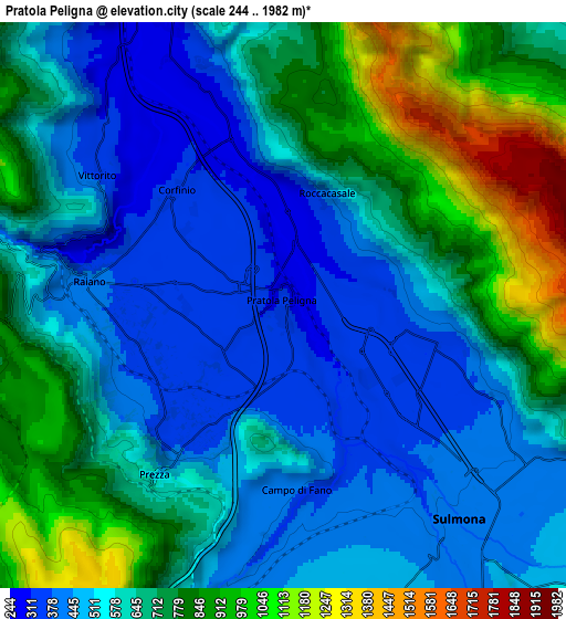 Zoom OUT 2x Pratola Peligna, Italy elevation map