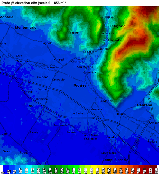 Zoom OUT 2x Prato, Italy elevation map
