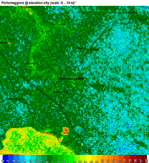 Zoom OUT 2x Portomaggiore, Italy elevation map