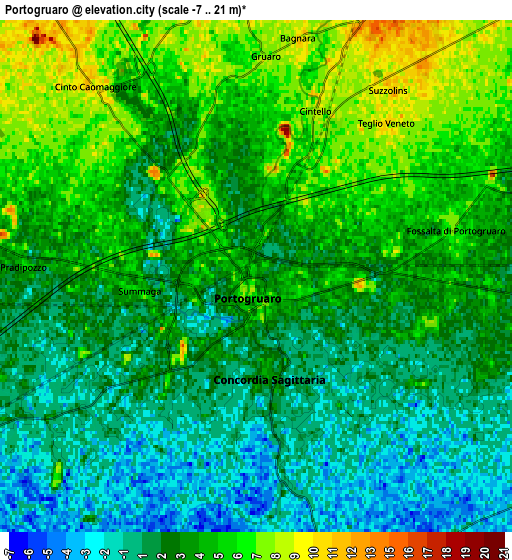 Zoom OUT 2x Portogruaro, Italy elevation map