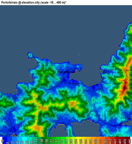 Zoom OUT 2x Portoferraio, Italy elevation map