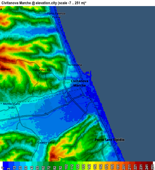 Zoom OUT 2x Civitanova Marche, Italy elevation map